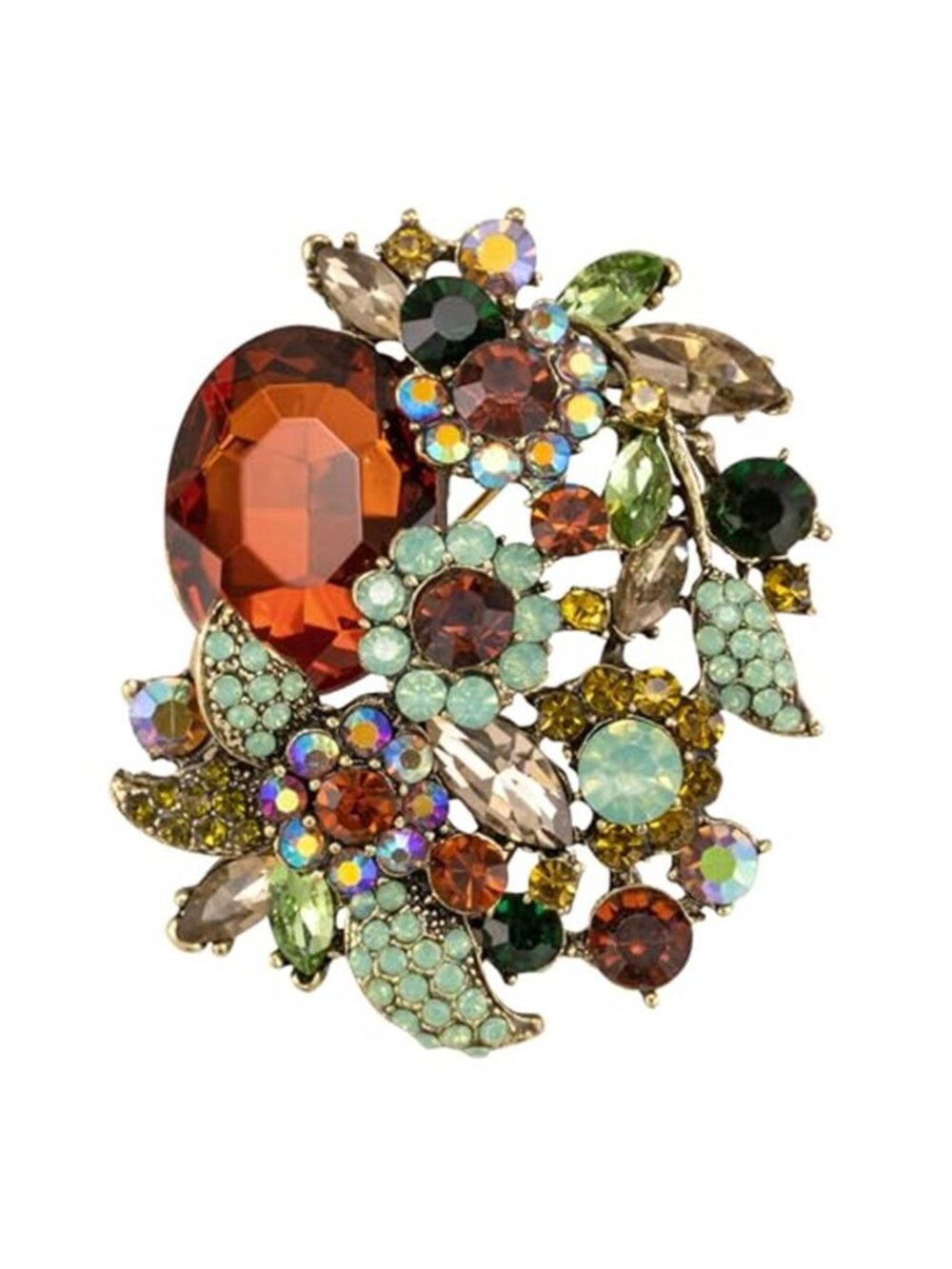 SELOVO Rhinestone Glitter Flower Brooch Pin Jewelry Scarf Accessory Vintage